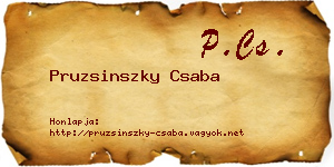Pruzsinszky Csaba névjegykártya