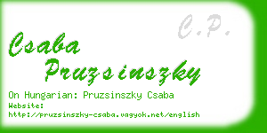 csaba pruzsinszky business card